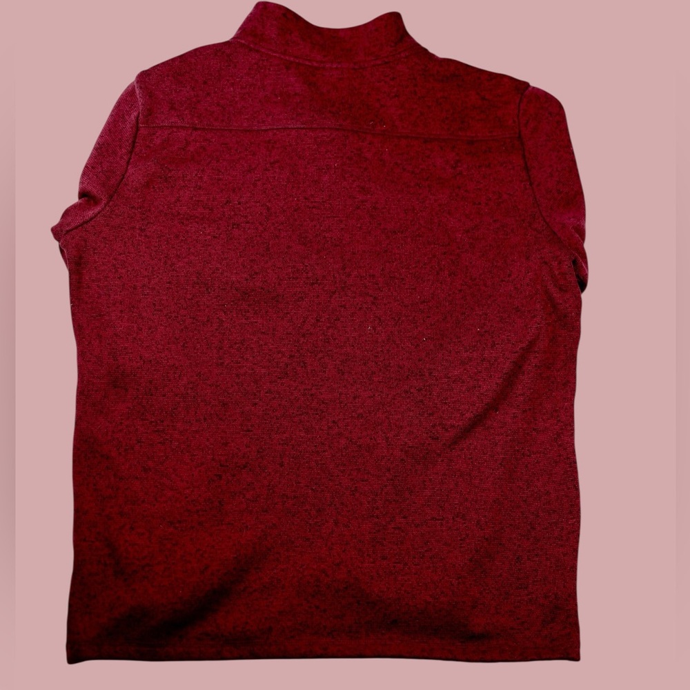 Jockey Mens Medium Red Quarter-Zip Pullover Fleece Sweater Casual Outdoor - Picture 10 of 15